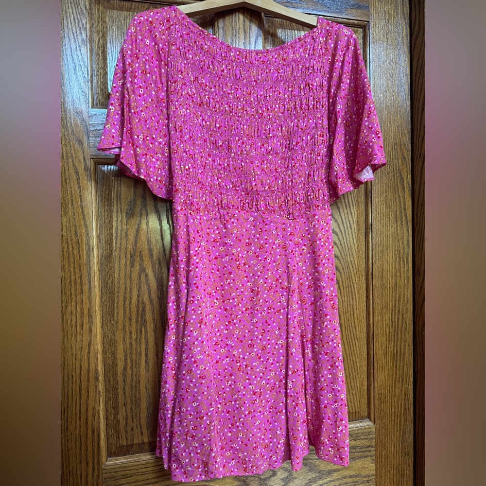 Free People Pink Floral Mini Dress